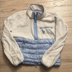 GAP Cream and Light Blue Fleece Jacket
